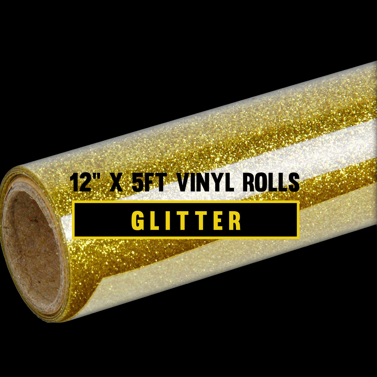 3 FT Roll - Black Iron on Vinyl Glitter